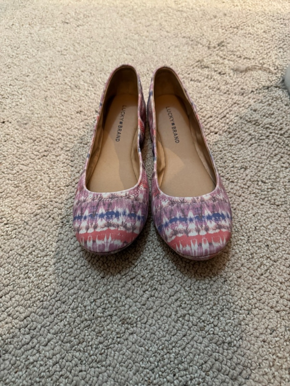 Lucky Brand Pink & Blue Patterned Women's Ballet Flats